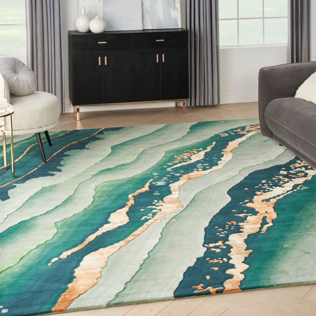 nourison prismatic prs30 emerald rug