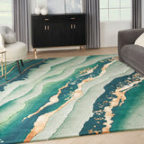 nourison prismatic prs30 emerald rug