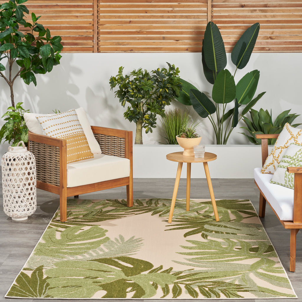 nourison aloha alh40 ivory green rug