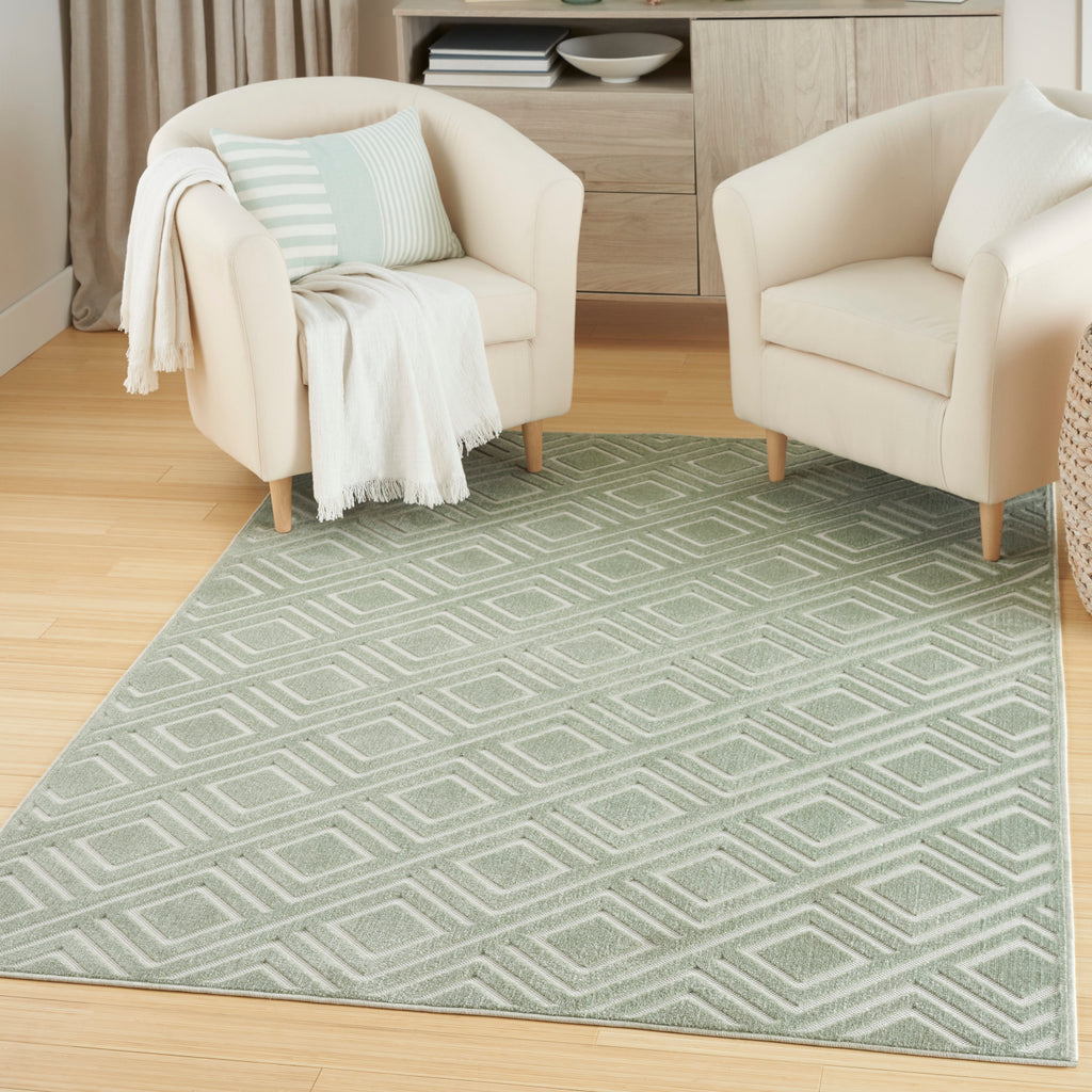 nourison care free caf03 green rug