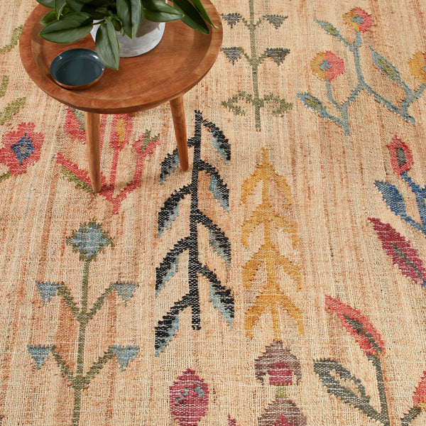 dash albert folk floral kilim da2293 natural woven flatwoven jute sisal rug