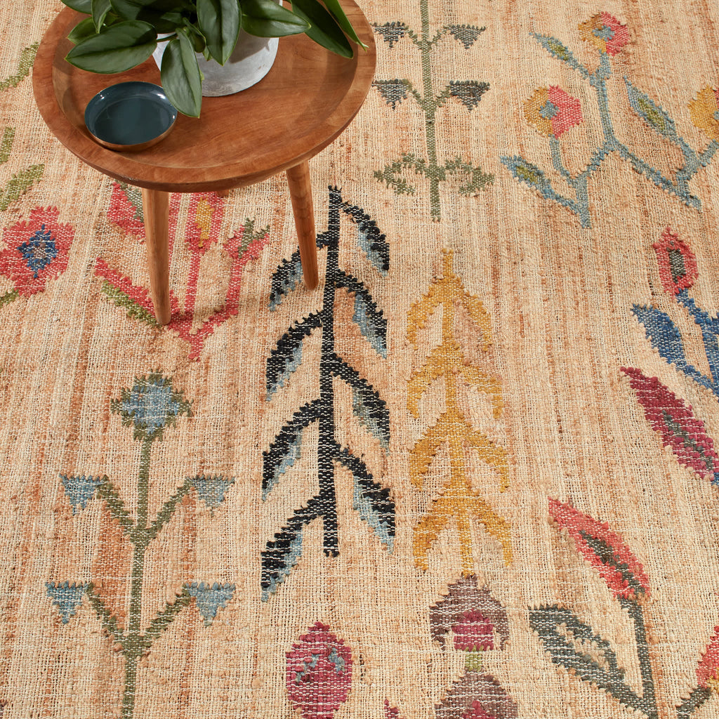 dash albert folk floral kilim da2293 natural woven flatwoven jute sisal rug