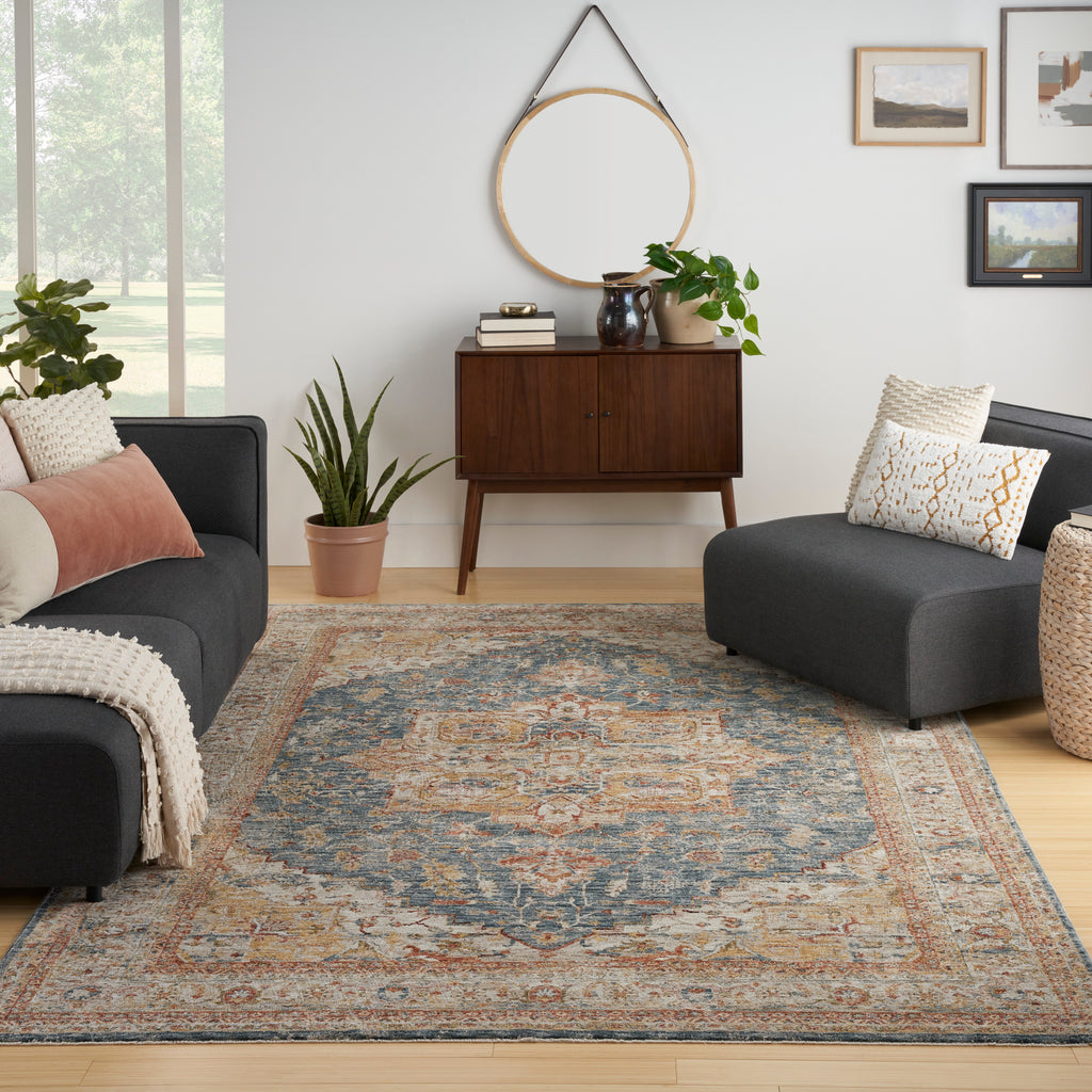 nourison sahar shr06 ivory blue rug