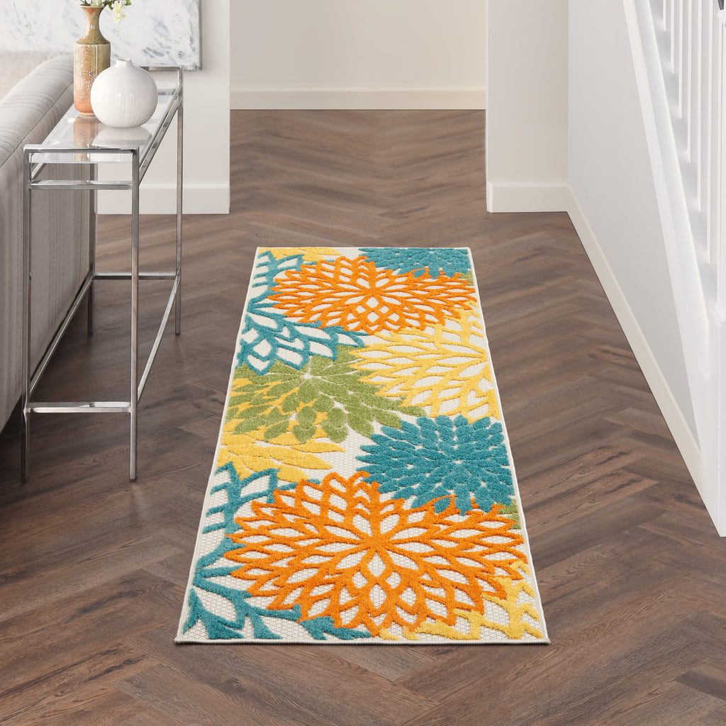 nourison aloha alh05 turquoise multicolor rug