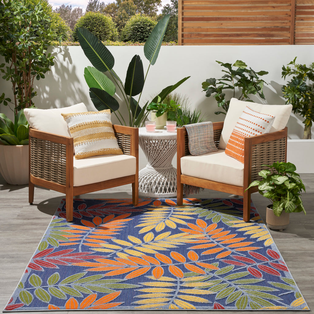 nourison aloha alh18 navy multicolor rug