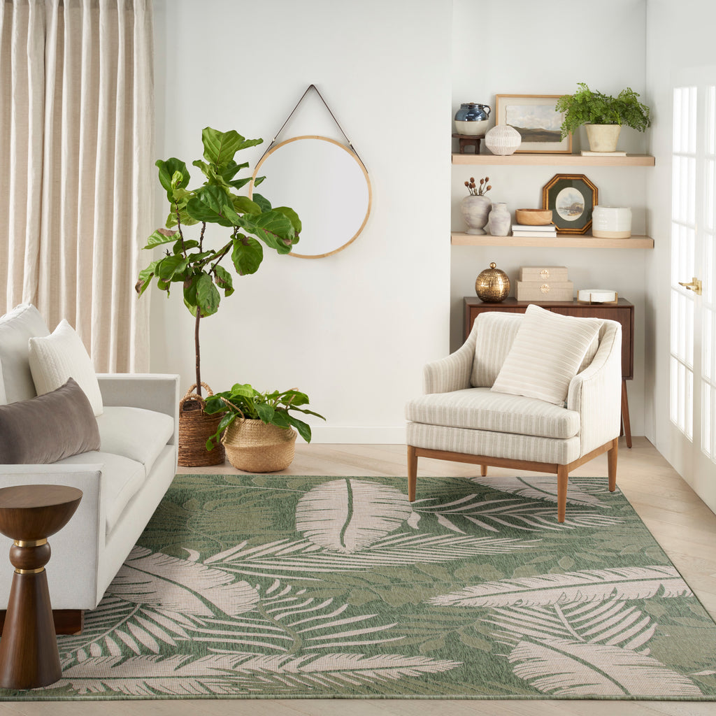 nourison garden oasis goa02 green ivory rug