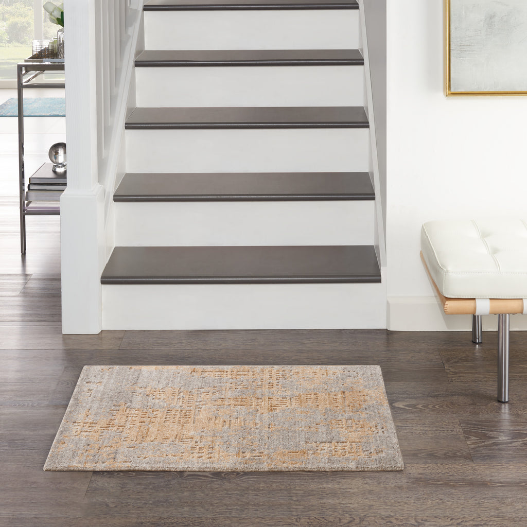 nourison harmony hay05 grey gold rug