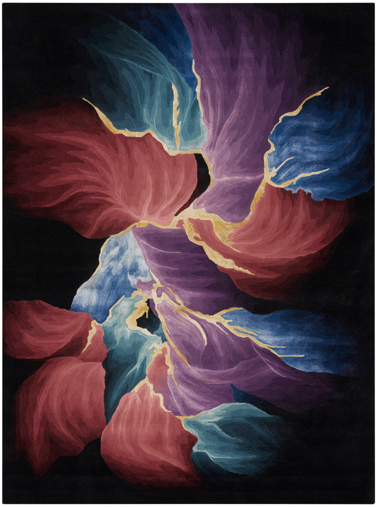 nourison prismatic prs34 black rug
