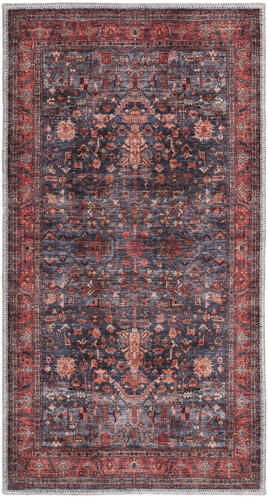 nourison grand washables grw02 navy brick rug