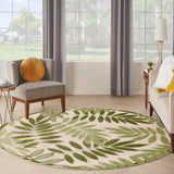 nourison aloha alh18 ivory green rug