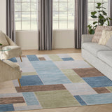 nourison astra machine washable asw09 blue green multi rug