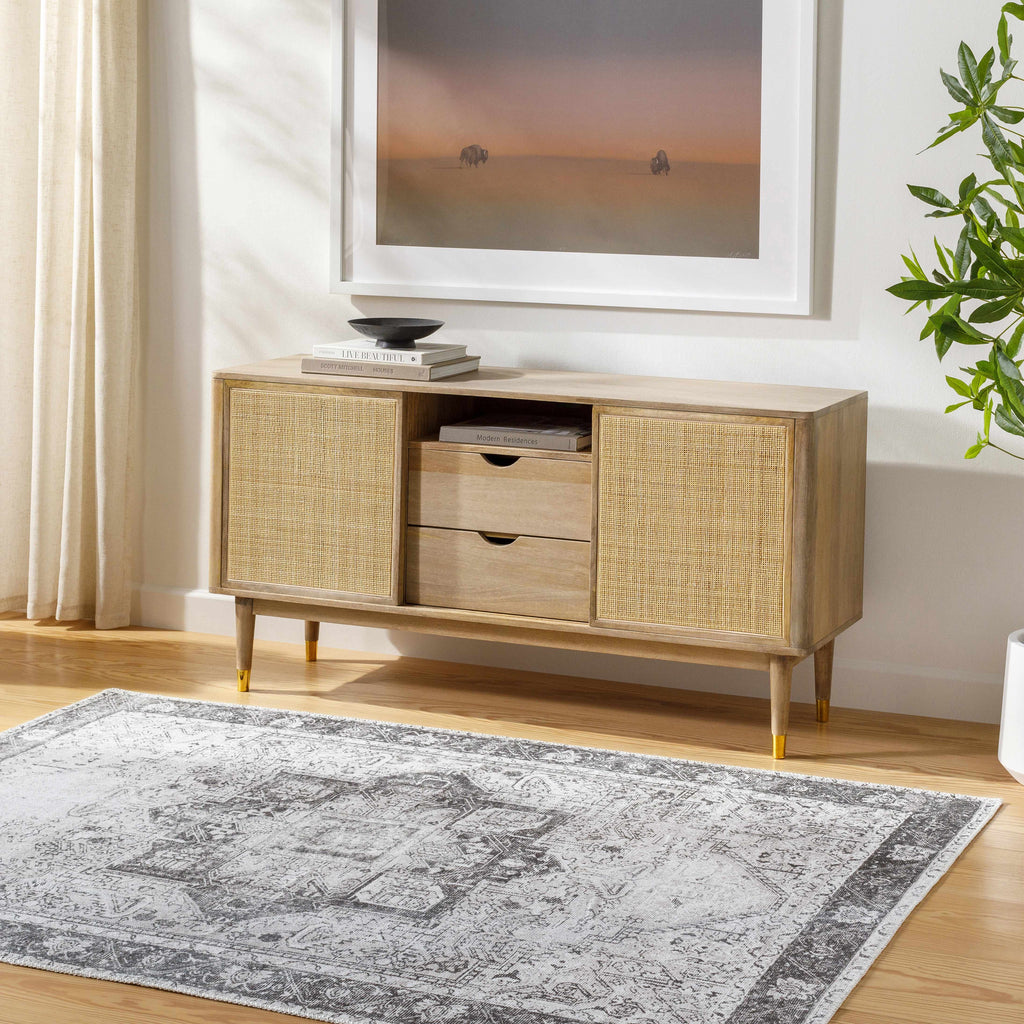 Hauteloom Kyan KYAN Gray Machine Made Cotton Rug