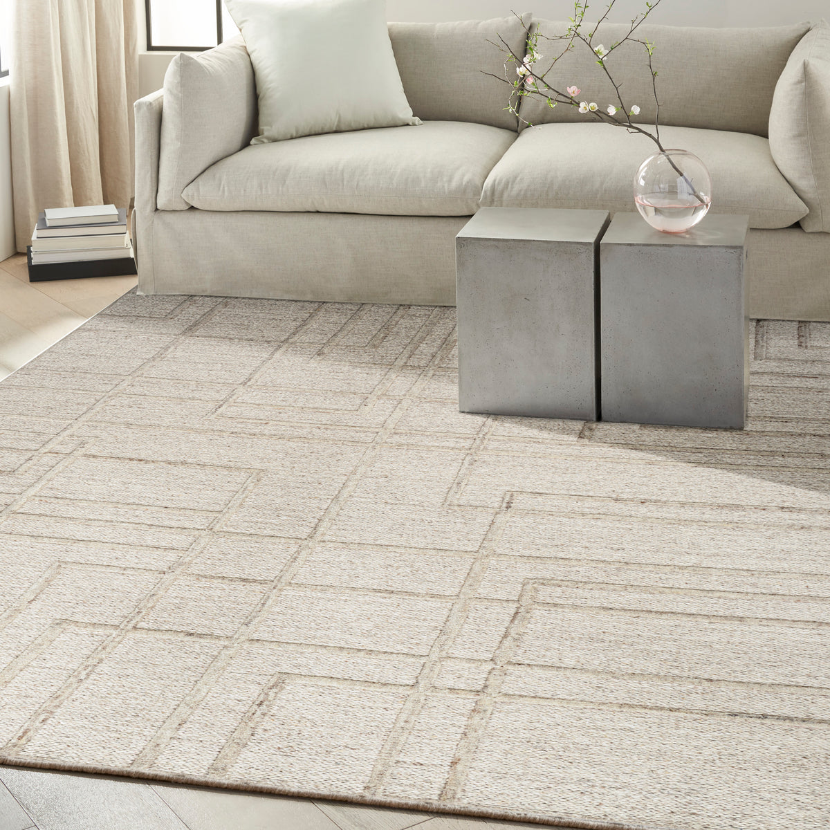 nourison ck045 impressions imp01 silver rug