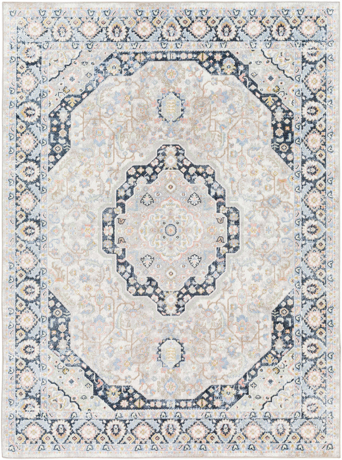 Hauteloom Kyra KYRA Light Blue Machine Made Polyester Rug