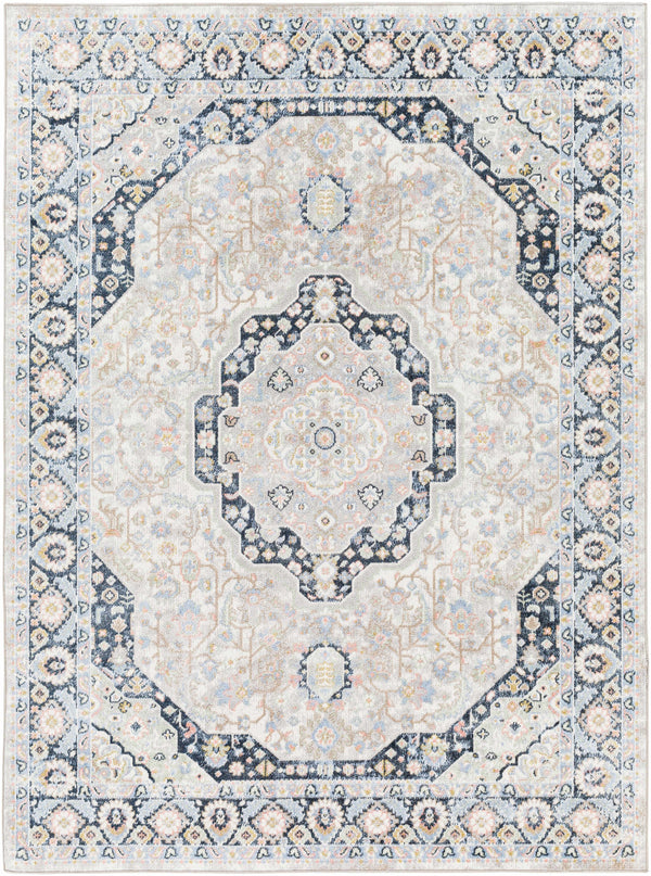 Hauteloom Kyra KYRA Light Blue Machine Made Polyester Rug