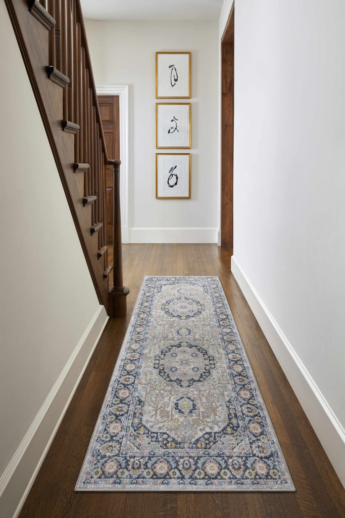 Hauteloom Kyra KYRA Light Blue Machine Made Polyester Rug
