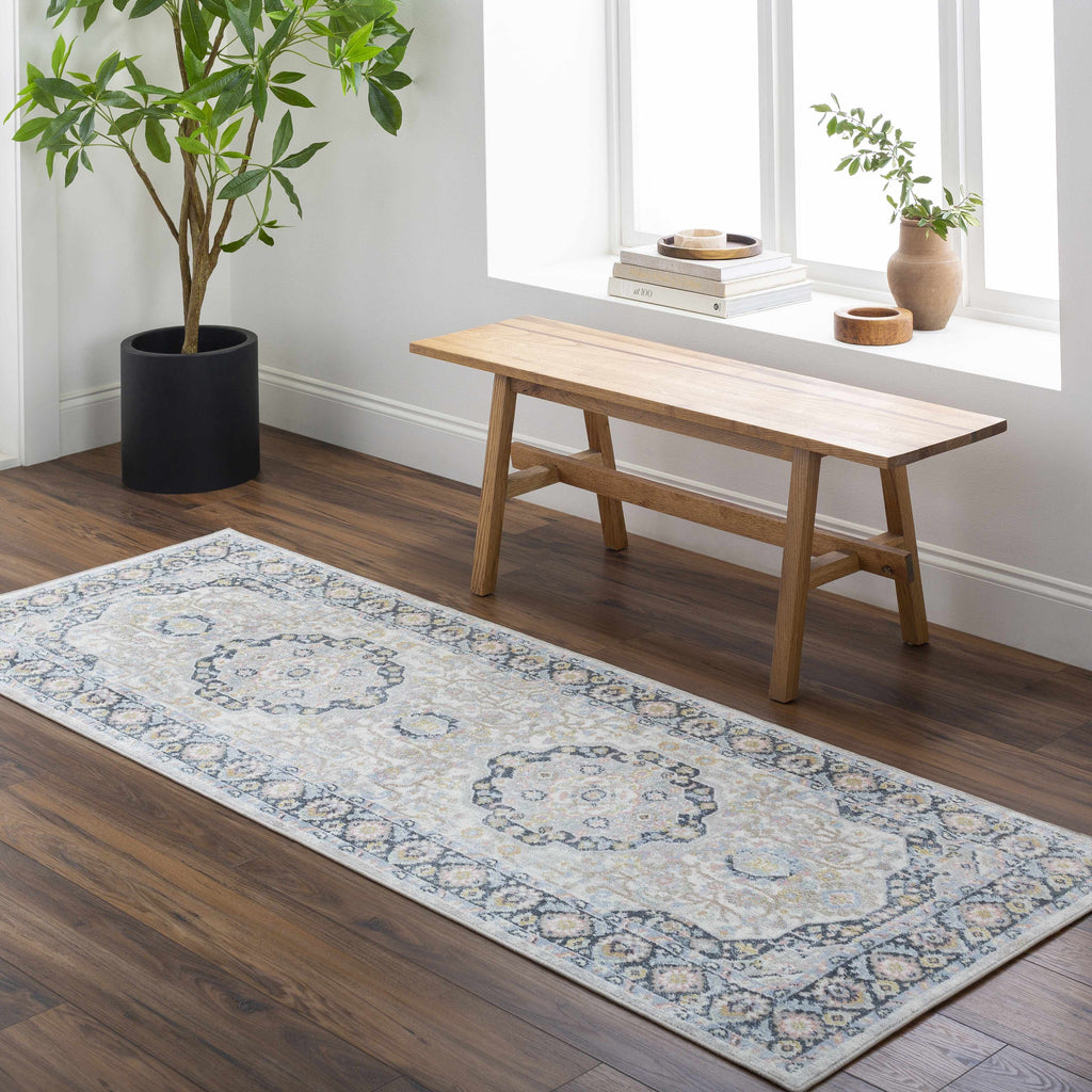 Hauteloom Kyra KYRA Light Blue Machine Made Polyester Rug