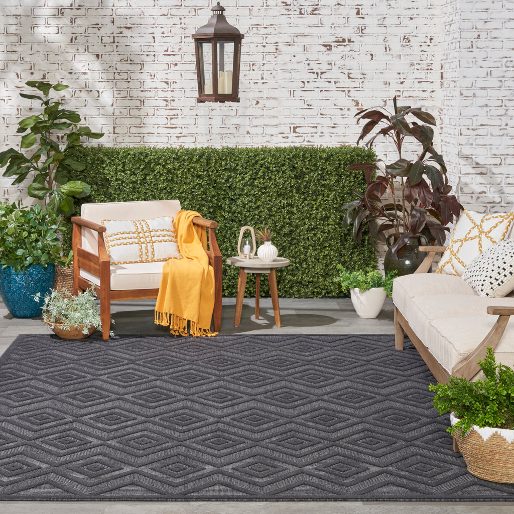 nourison versatile nrv01 charcoal black rug