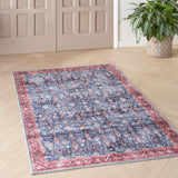 nourison grand washables grw06 blue brick rug