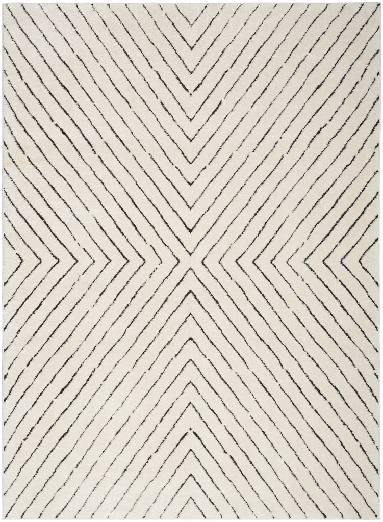 nourison modern comfort mnc01 ivory black rug
