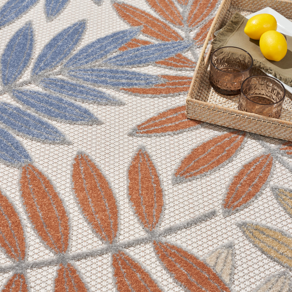 nourison aloha alh18 blue mocha rug