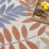 nourison aloha alh18 blue mocha rug