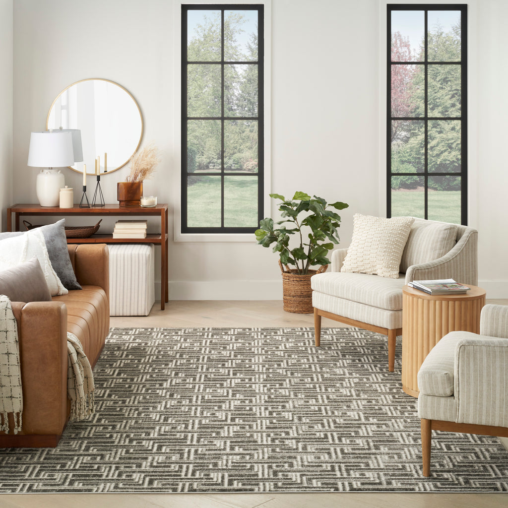 nourison serenity home srh04 grey ivory rug