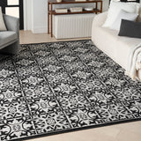 nourison aloha alh34 black white rug