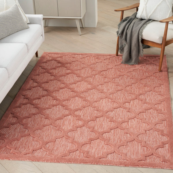 nourison easy care nes01 coral orange rug