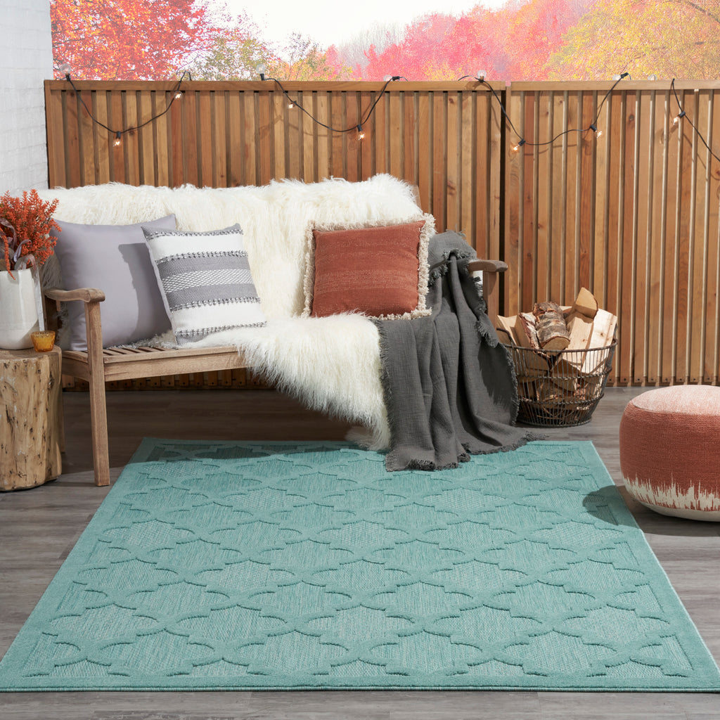 nourison easy care nes01 aqua teal rug