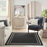 nourison nourison essentials nre02 black ivory rug