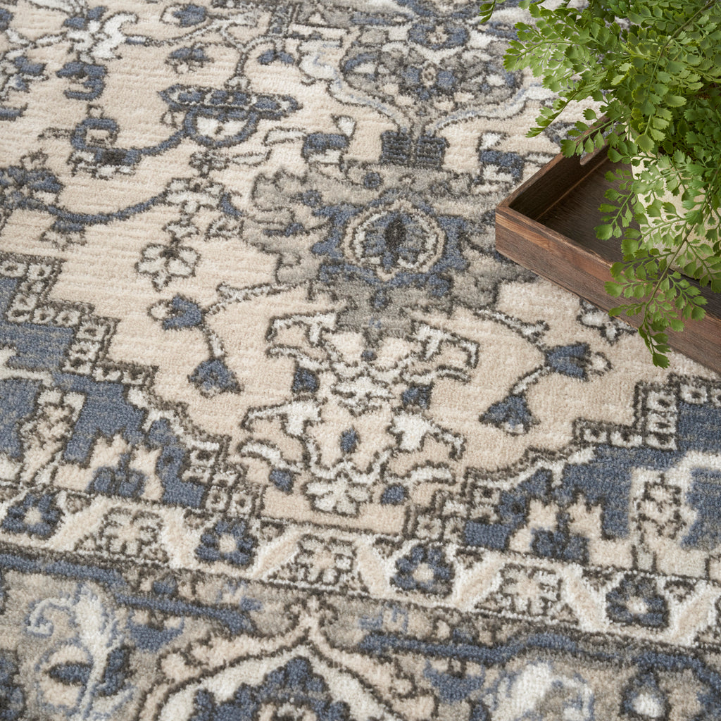 nourison quarry qua05 ivory blue rug