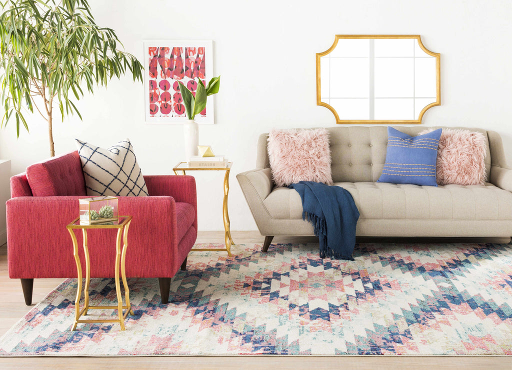 Hauteloom Lewisberry LEW White Machine Made Polypropylene Rug