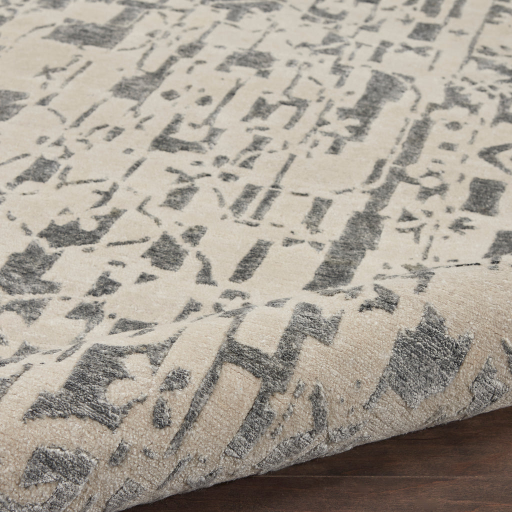 nourison silk shadows sha19 ivory grey rug