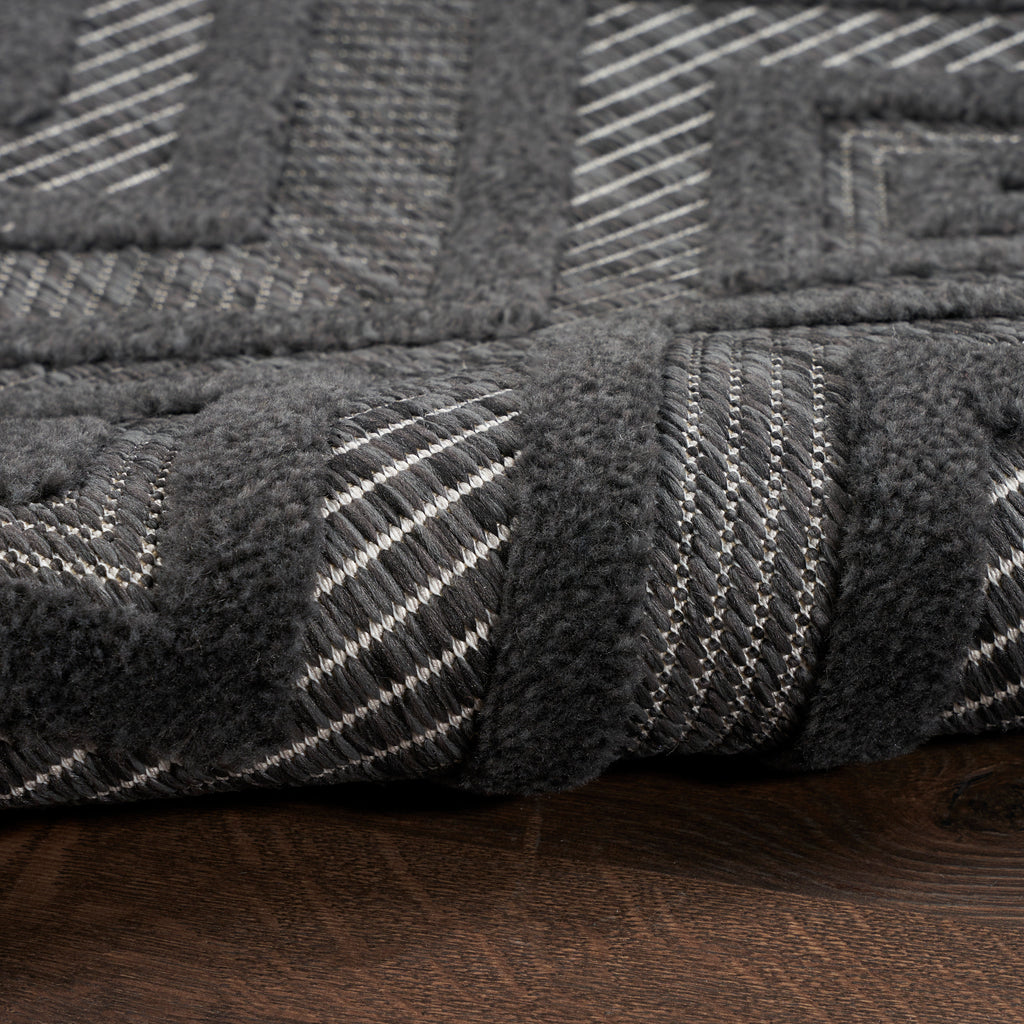 nourison versatile nrv01 charcoal black rug