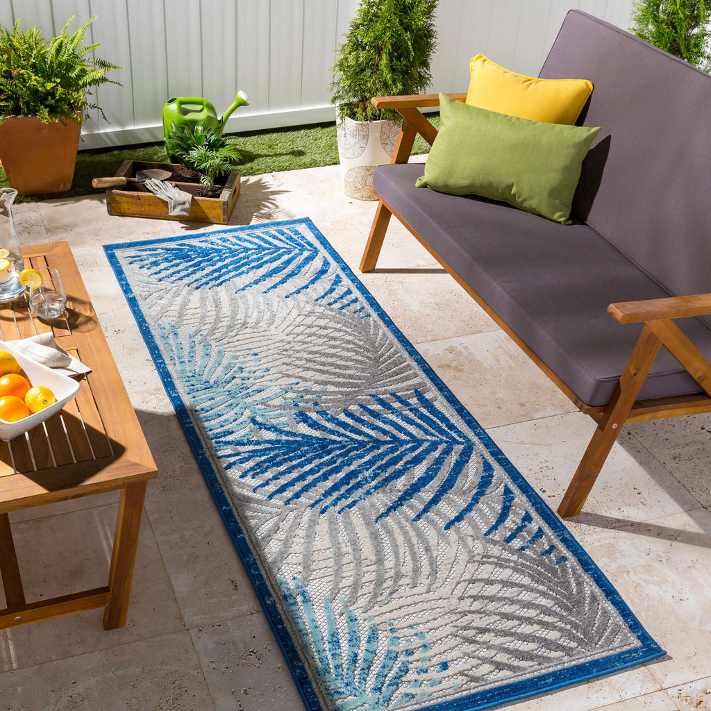 Hauteloom Liberal LIBER Aqua Machine Made Polypropylene Rug
