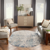 nourison quarry qua01 ivory grey blue rug