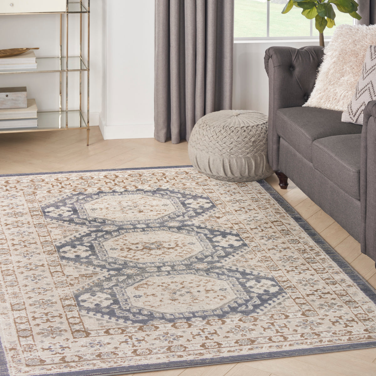 nourison serenity home srh01 ivory blue rug