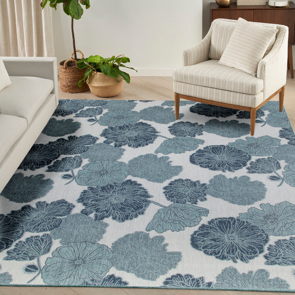 nourison garden oasis goa04 blue rug