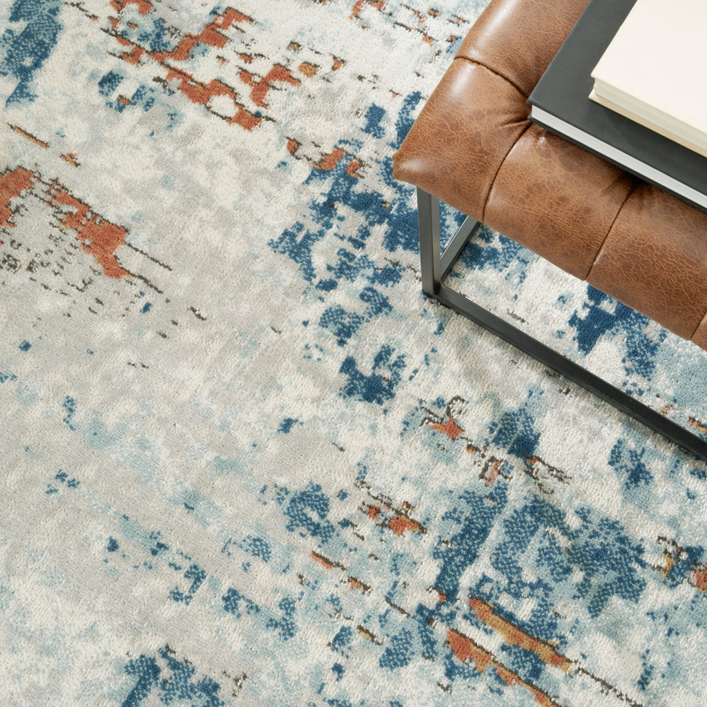 nourison quarry qua01 beige blue rust rug