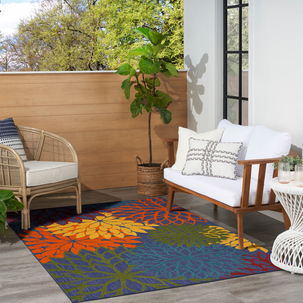 nourison aloha alh05 navy multicolor rug