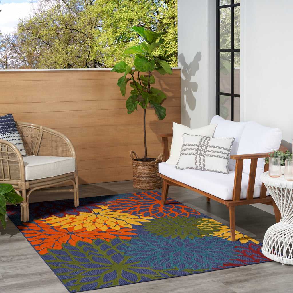 nourison aloha alh05 navy multicolor rug