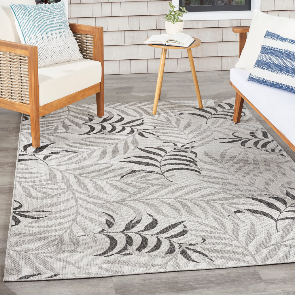nourison garden oasis goa01 grey rug