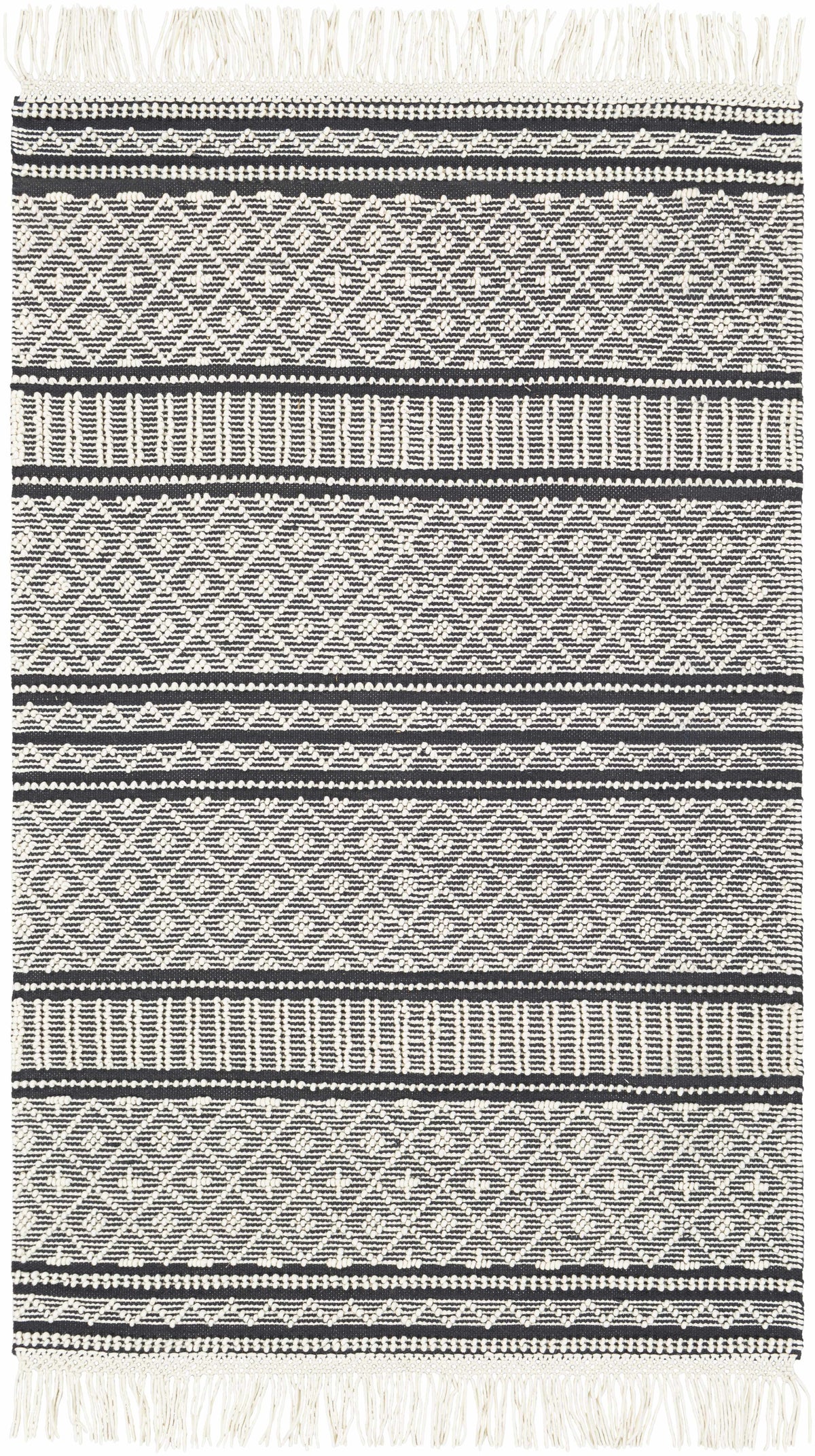 Hauteloom Leon LNHW White Woven/Flatwoven Wool Rug