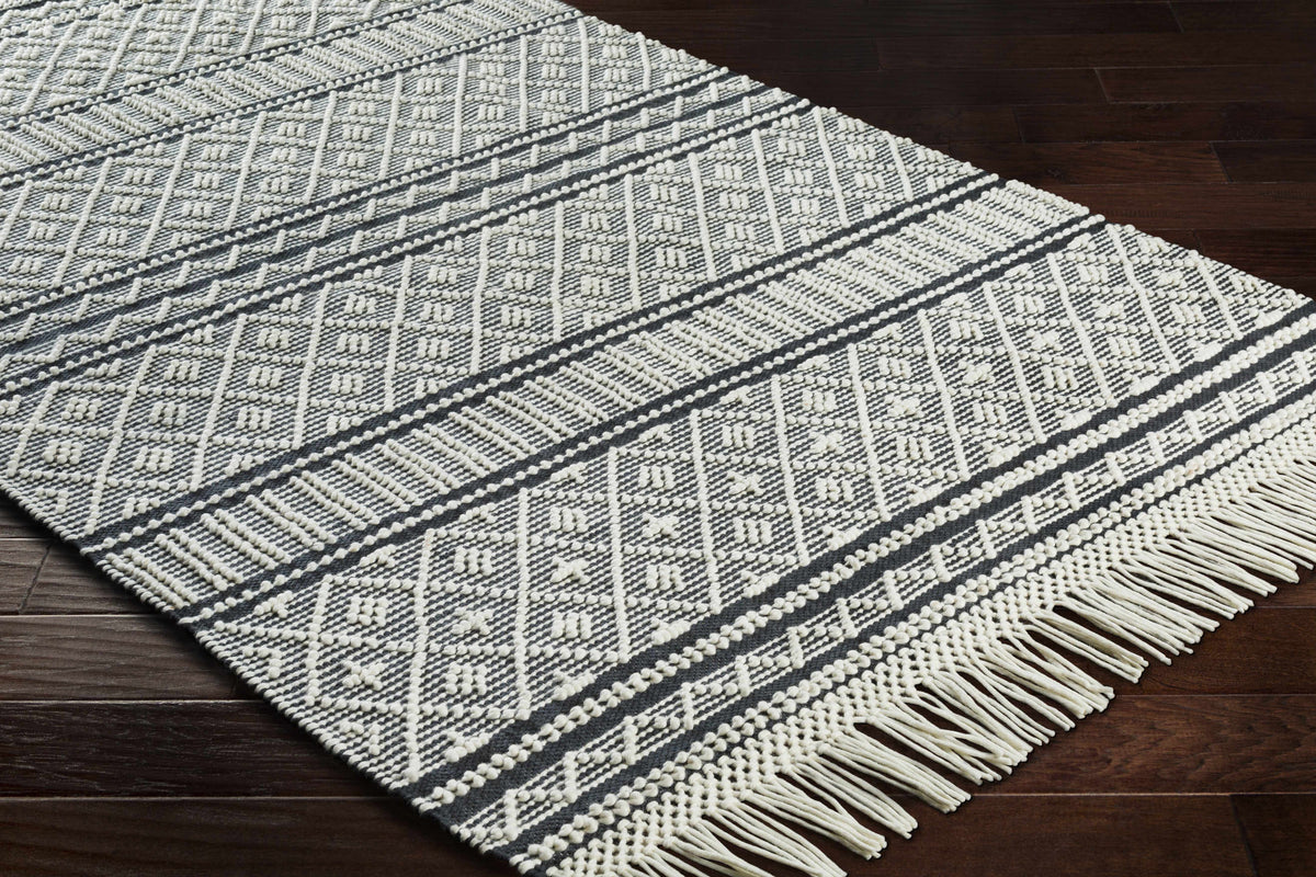Hauteloom Leon LNHW White Woven/Flatwoven Wool Rug
