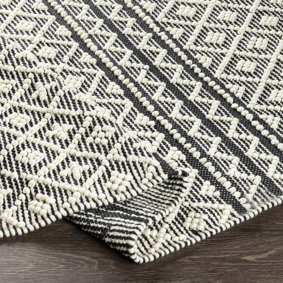 Hauteloom Leon LNHW White Woven/Flatwoven Wool Rug