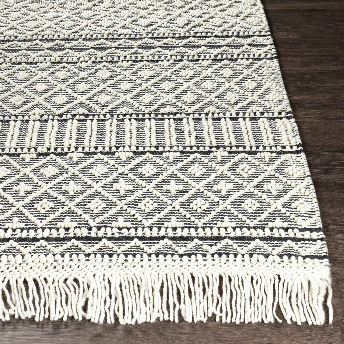 Hauteloom Leon LNHW White Woven/Flatwoven Wool Rug