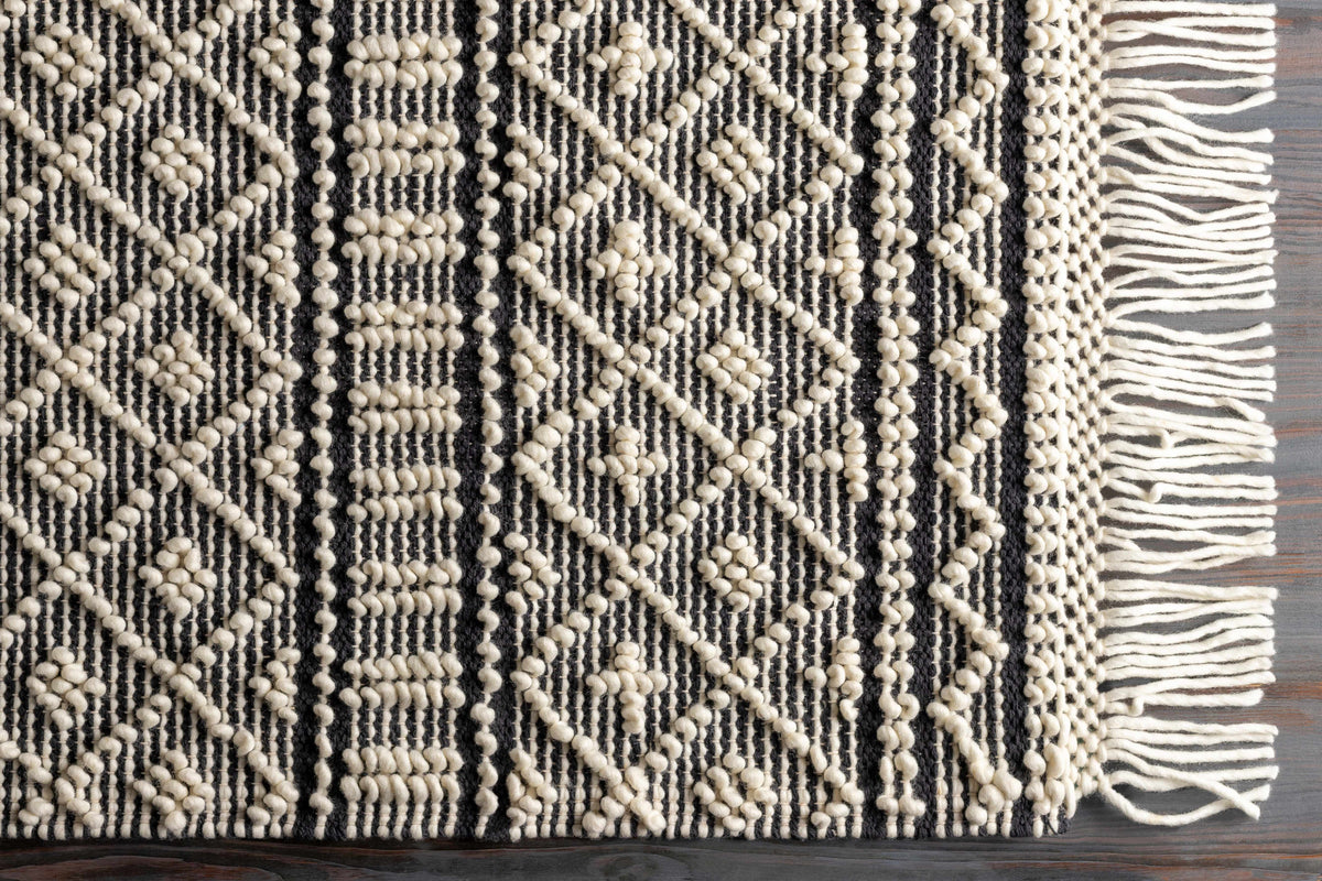 Hauteloom Leon LNHW White Woven/Flatwoven Wool Rug