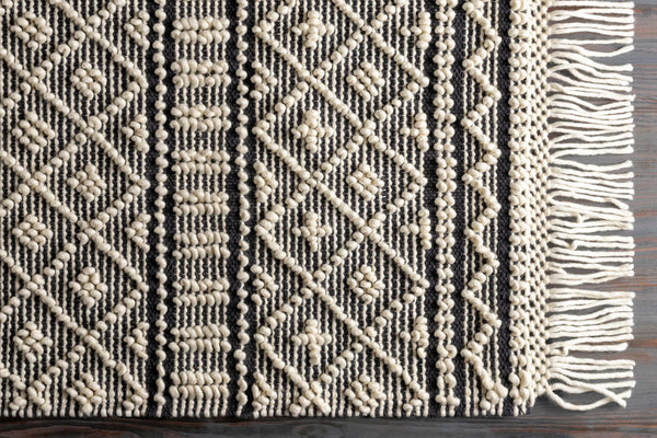 Hauteloom Leon LNHW White Woven/Flatwoven Wool Rug