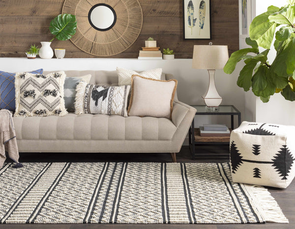 Hauteloom Leon LNHW White Woven/Flatwoven Wool Rug